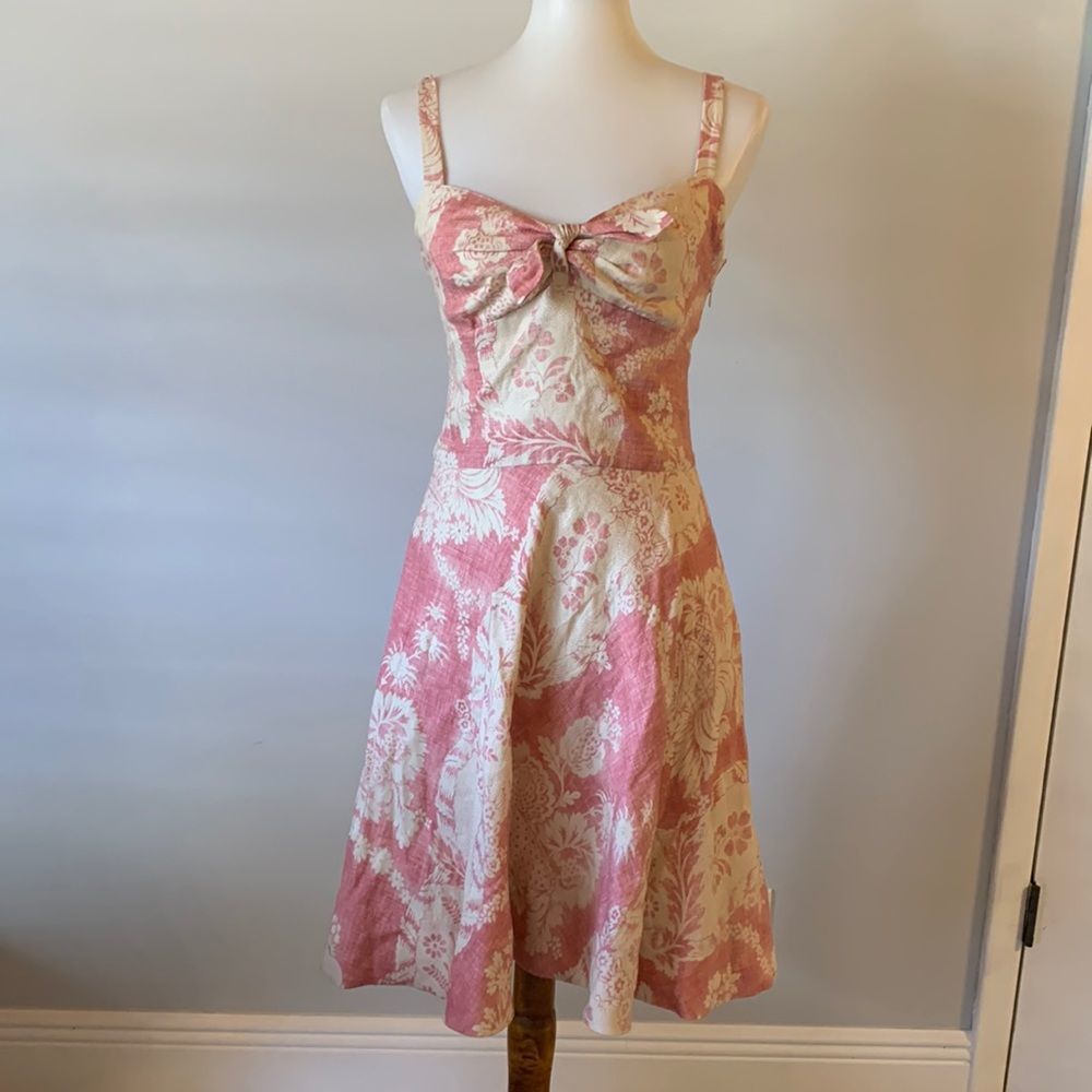 [Ralph Lauren] Pink/Cream Floral Dress - Size 4 NWT